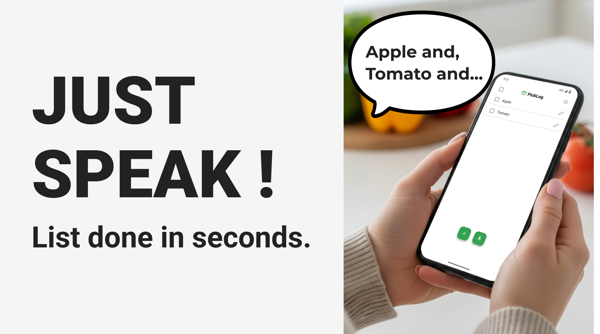 Just talk in the kitchen to create a shopping list.